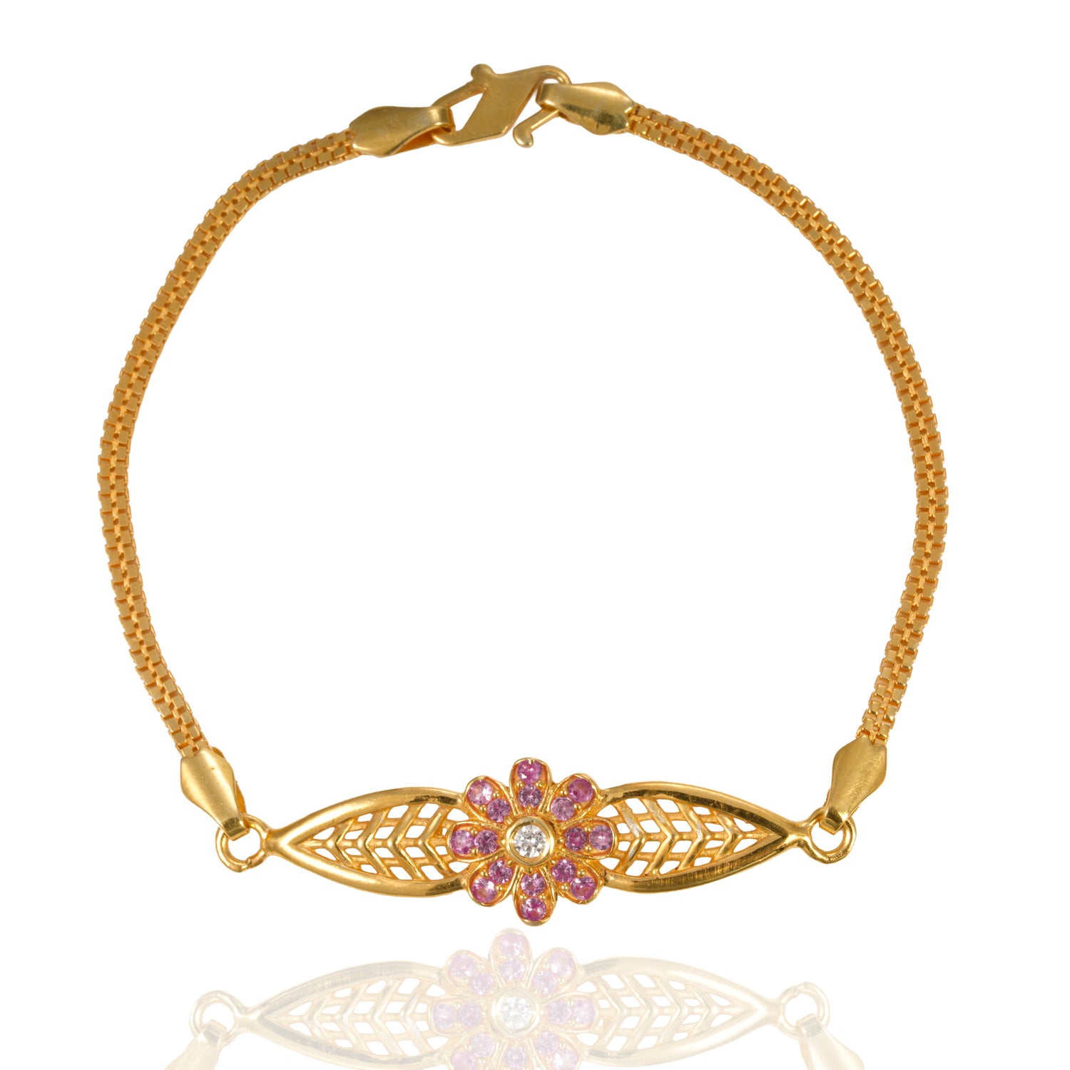 Rosvelia gemstone bracelet zircon silver bracelet radiant gold finish – 417-00144