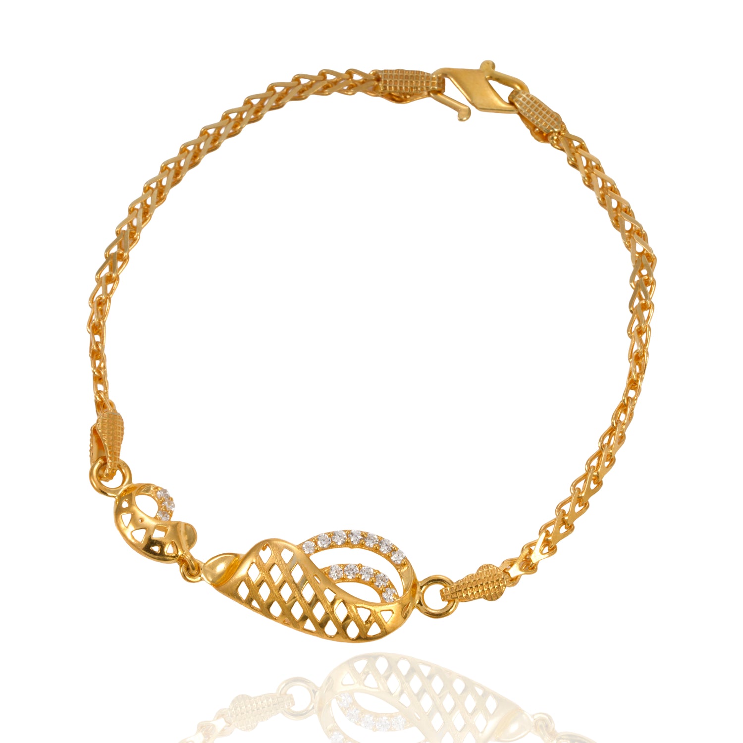 Elaria radiant bracelet zircon silver bracelet radiant gold finish – 417-00133