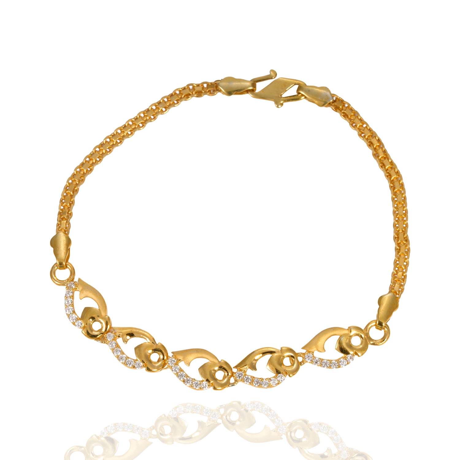 Isolena shine bracelet zircon silver bracelet radiant gold finish – 417-00080