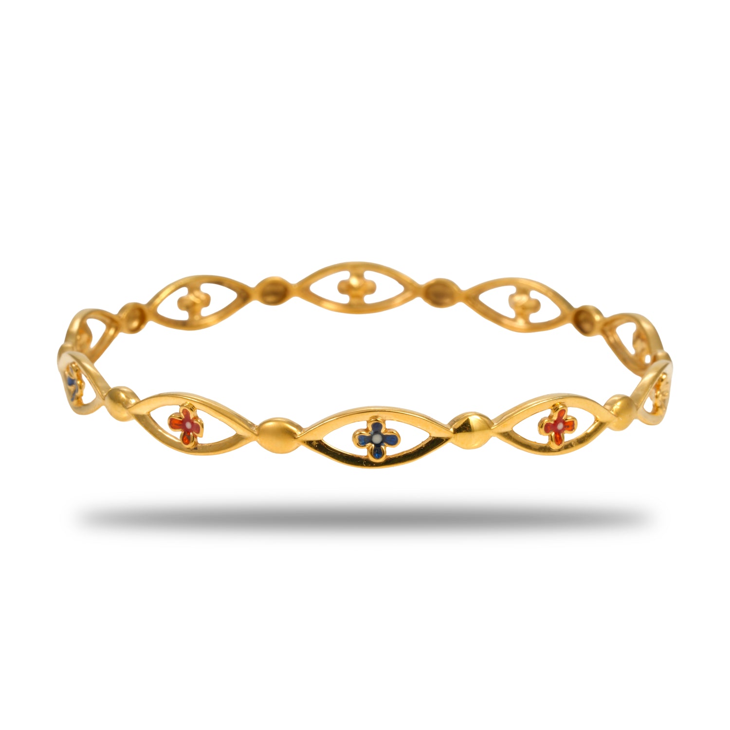 Mahira Divine Fusion Silver Zircon Bangles Radiant Gold Finish – 419-01058