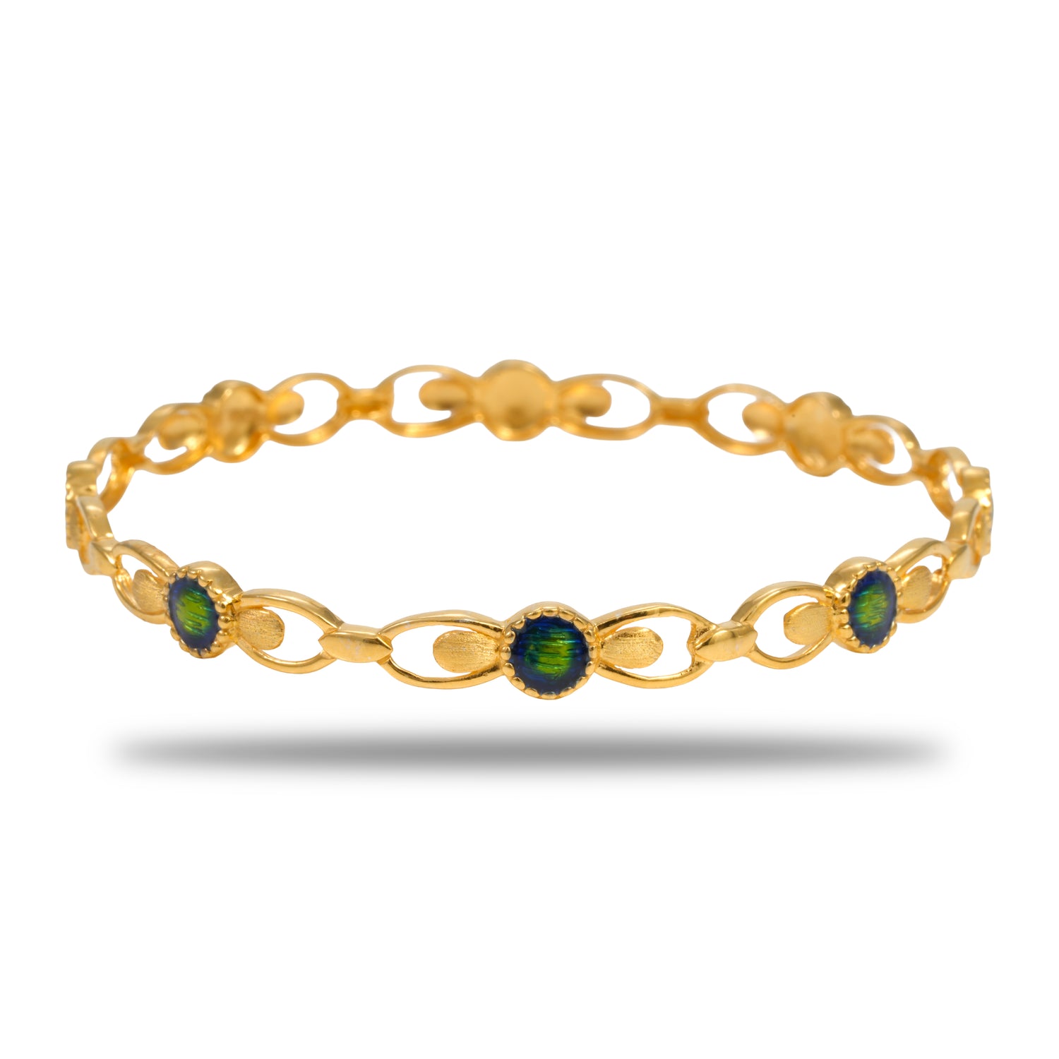 Ritika Royal Shine Silver Zircon Bangles Radiant Gold Finish – 419-01044