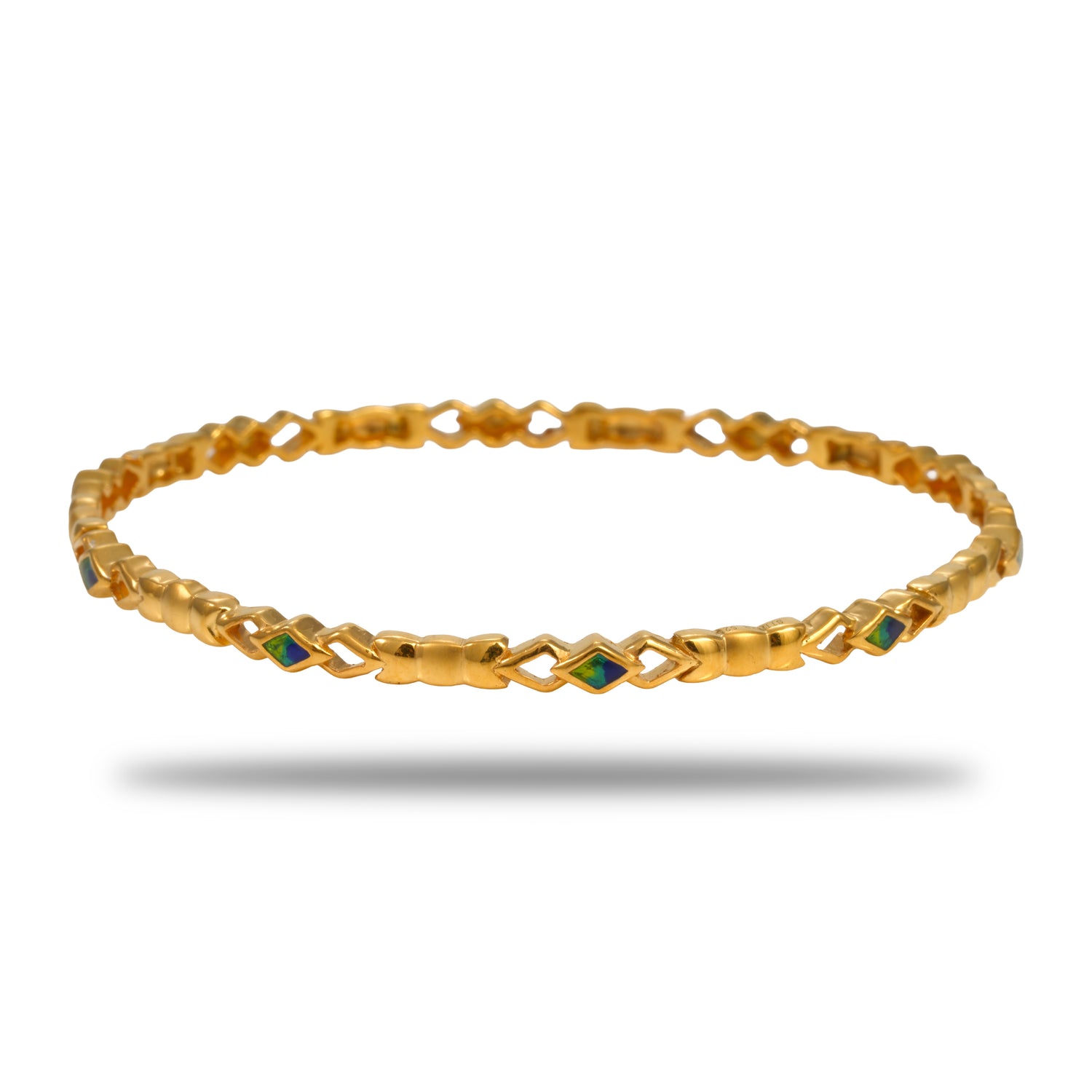 Pranitha Spark Silver Zircon Bangles Radiant Gold Finish – 419-01014