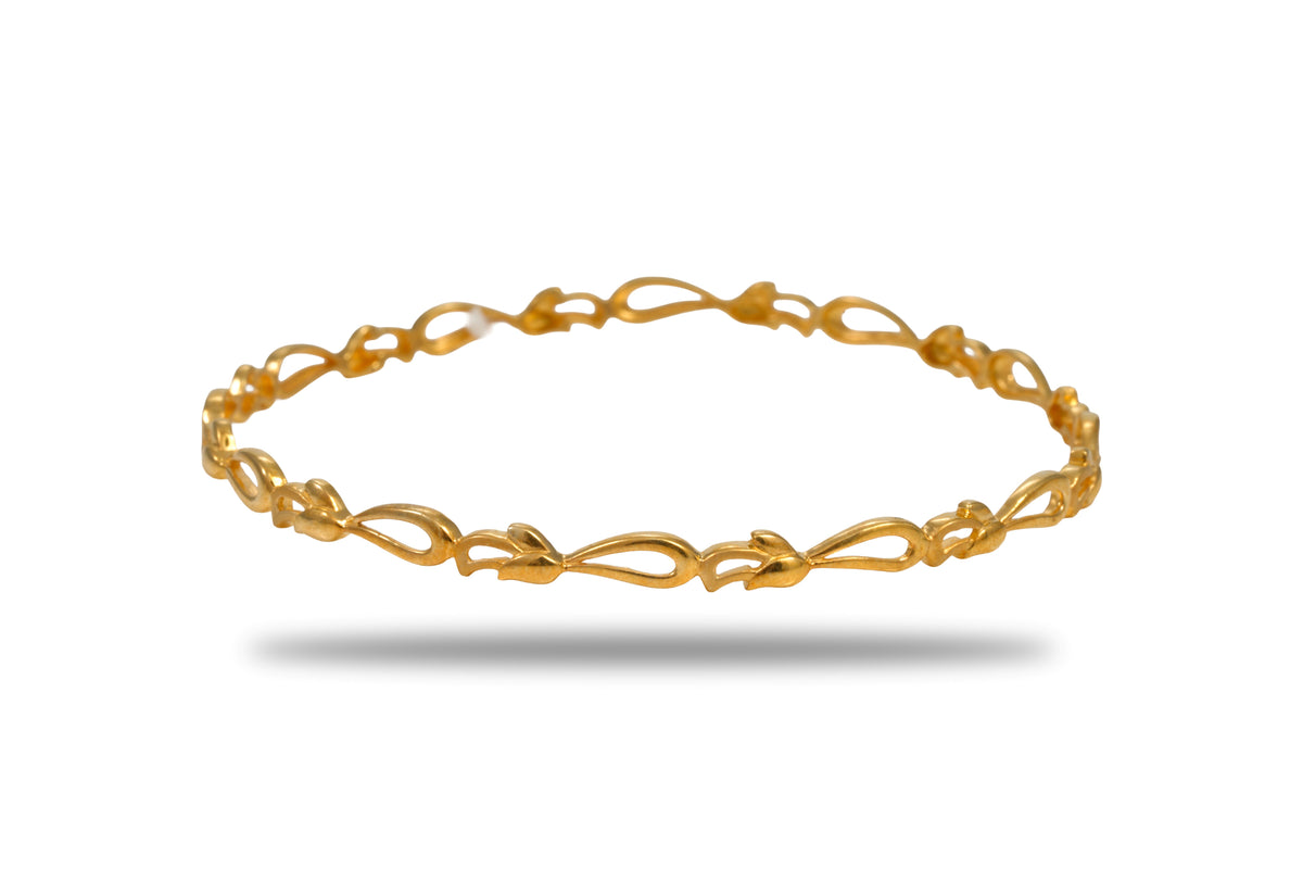 The Ananta Infinity Sleek 925 Silver Gold Plated Bangle (single)