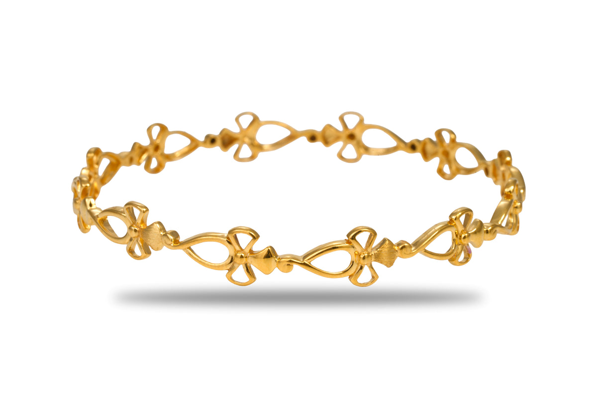 Orlisse Charm 925 Silver Gold Plated Bangles