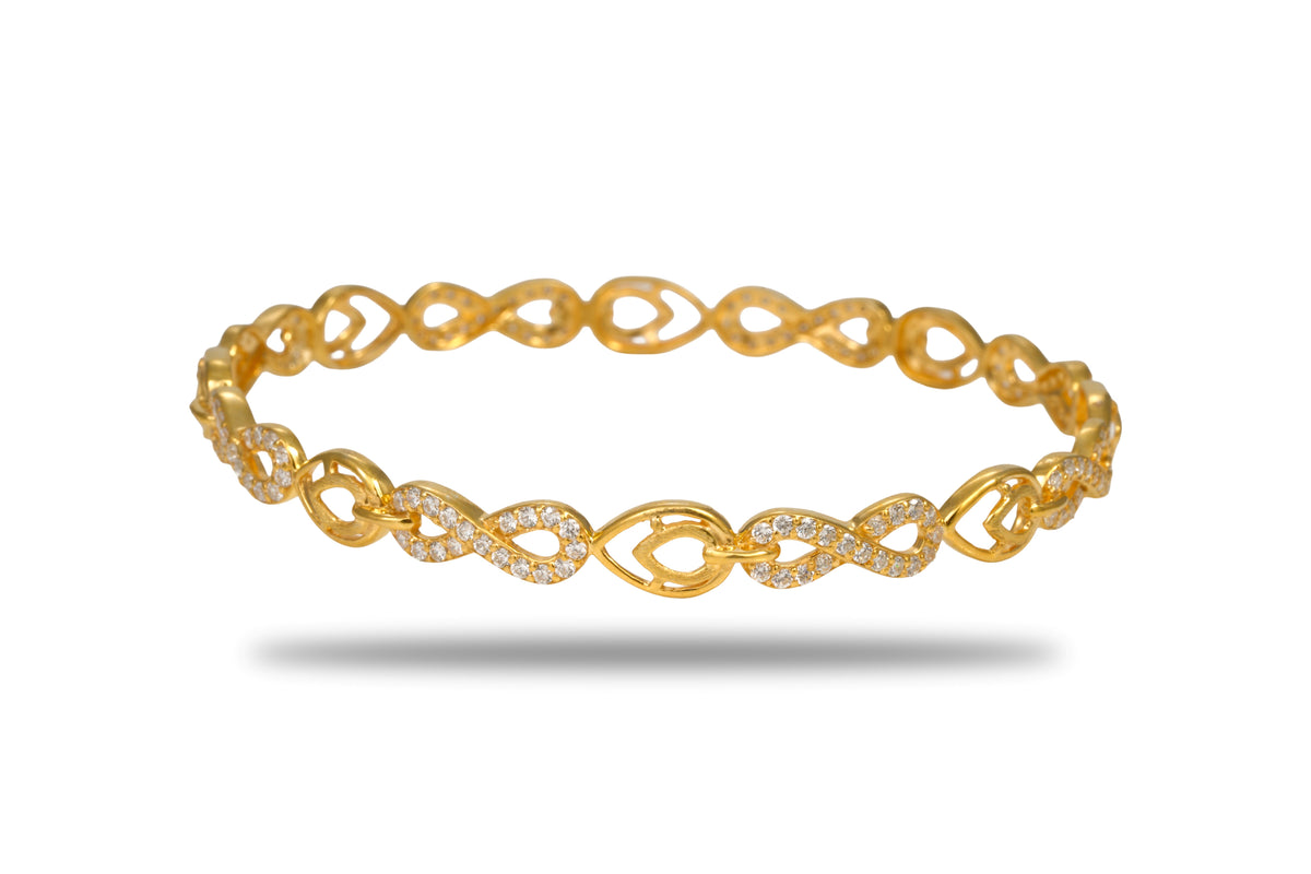 The Eternity Shimmer Infinity 925 Silver Gold Bangle Pair