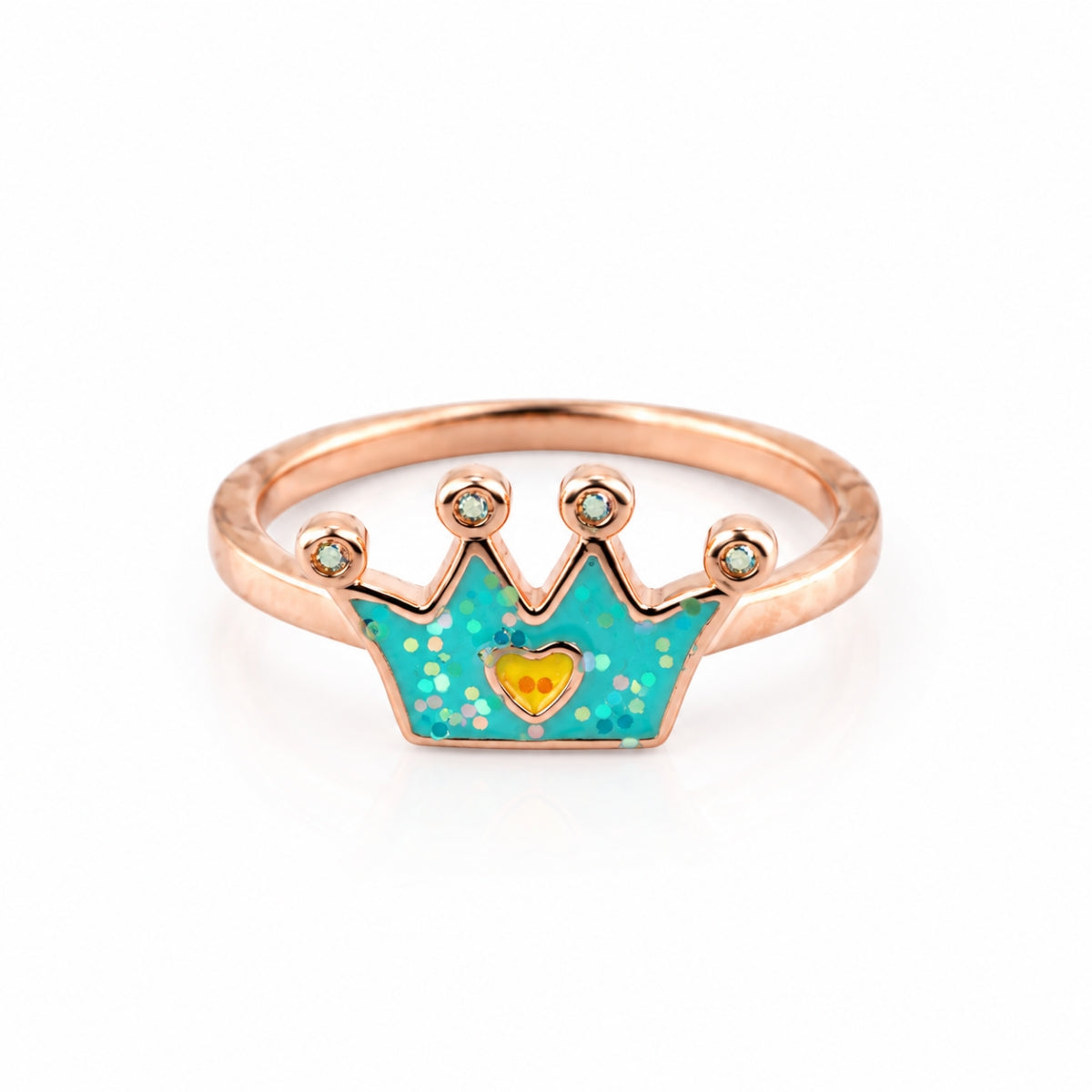 The Tiny Tiara: 925 Sterling Silver Rose Gold Princess Crown Kids Ring