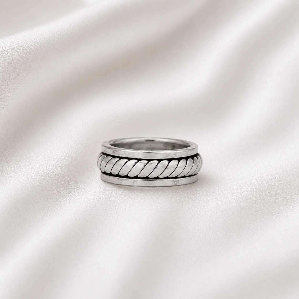 Silver Rope Band Ring