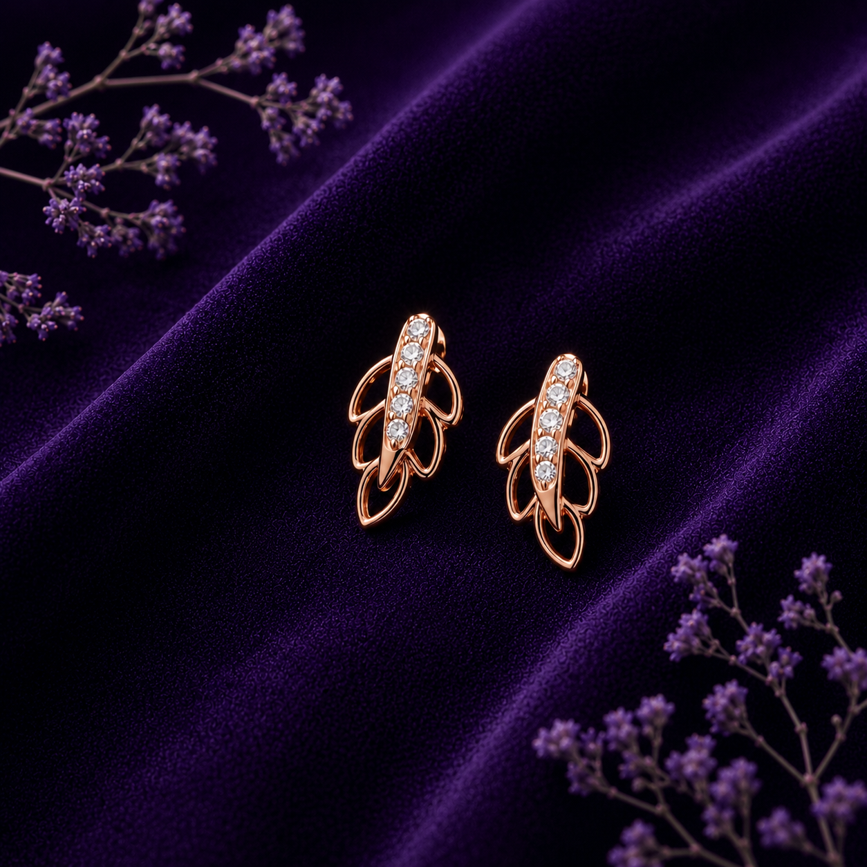Leaf Pattern  925 Pure Sterling Silver Stud