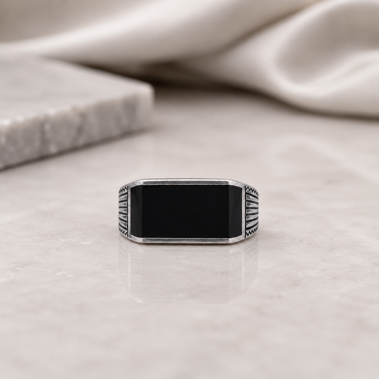 Midnight Crest Signet Ring