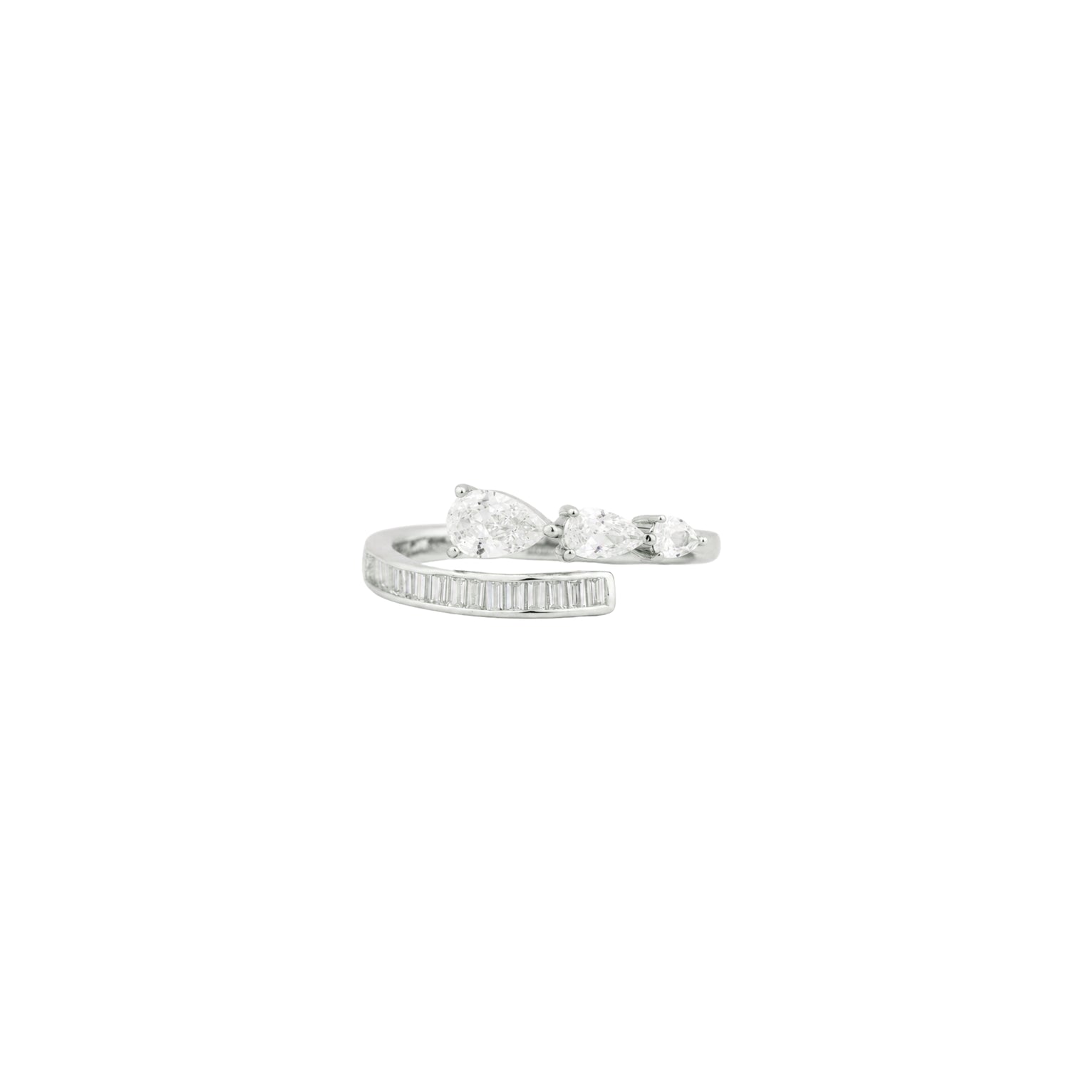 The Cascade Pear & Baguette Ring