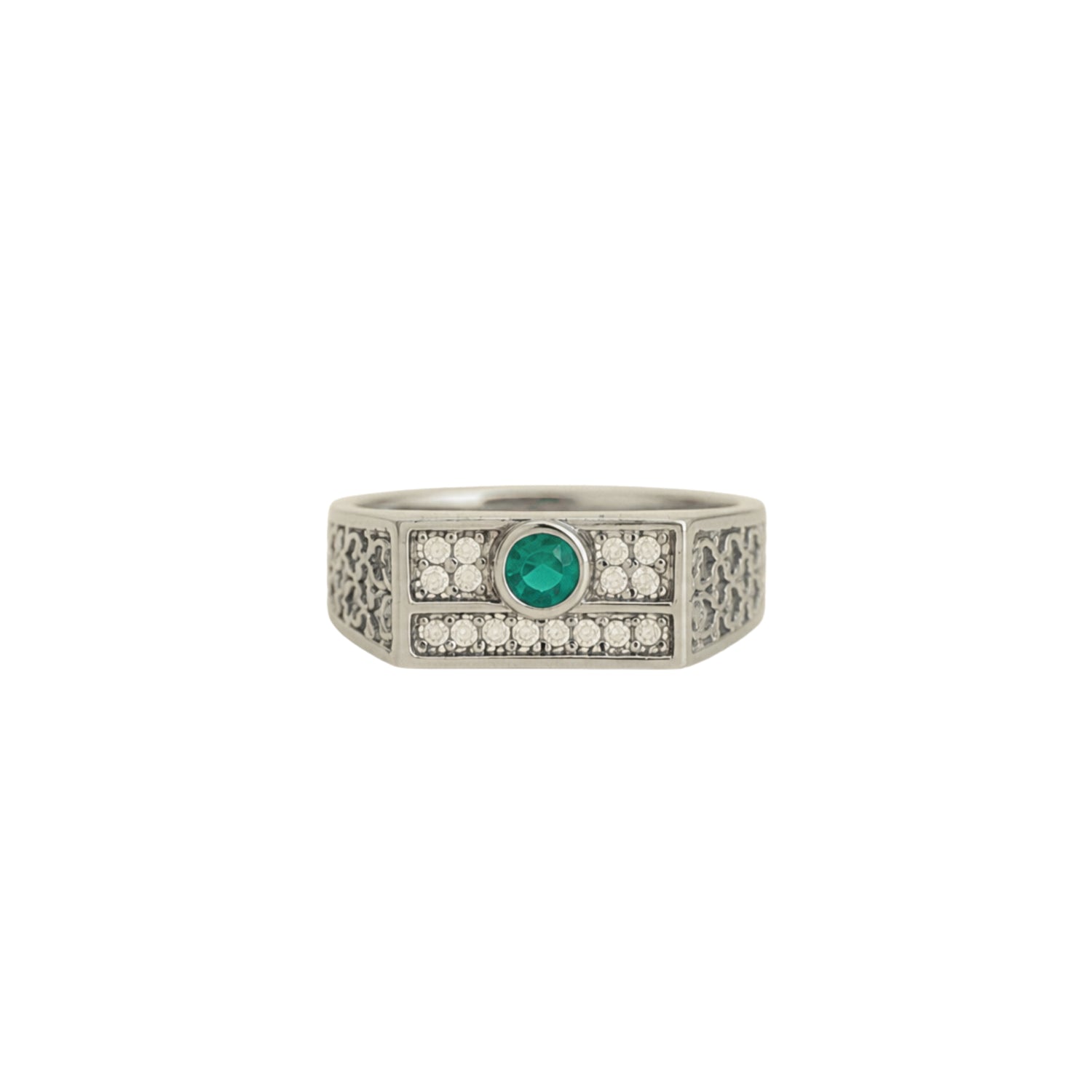 Emerald Crown Rectangle Ring