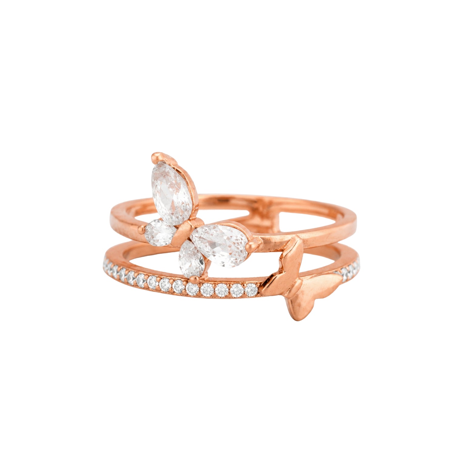 Roselle Butterfly Halo Ring